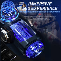 Automatic Masturbator Men Pocket Pussy Vibration Blowjob Penis Real Vagina Masturbation Cup Oral For Male Adult Sex Machine Toy